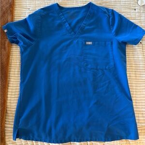 Figs Royal Blue Scrub Top